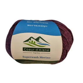 100% Superwash Merino by Coeur d'Alene Yarns