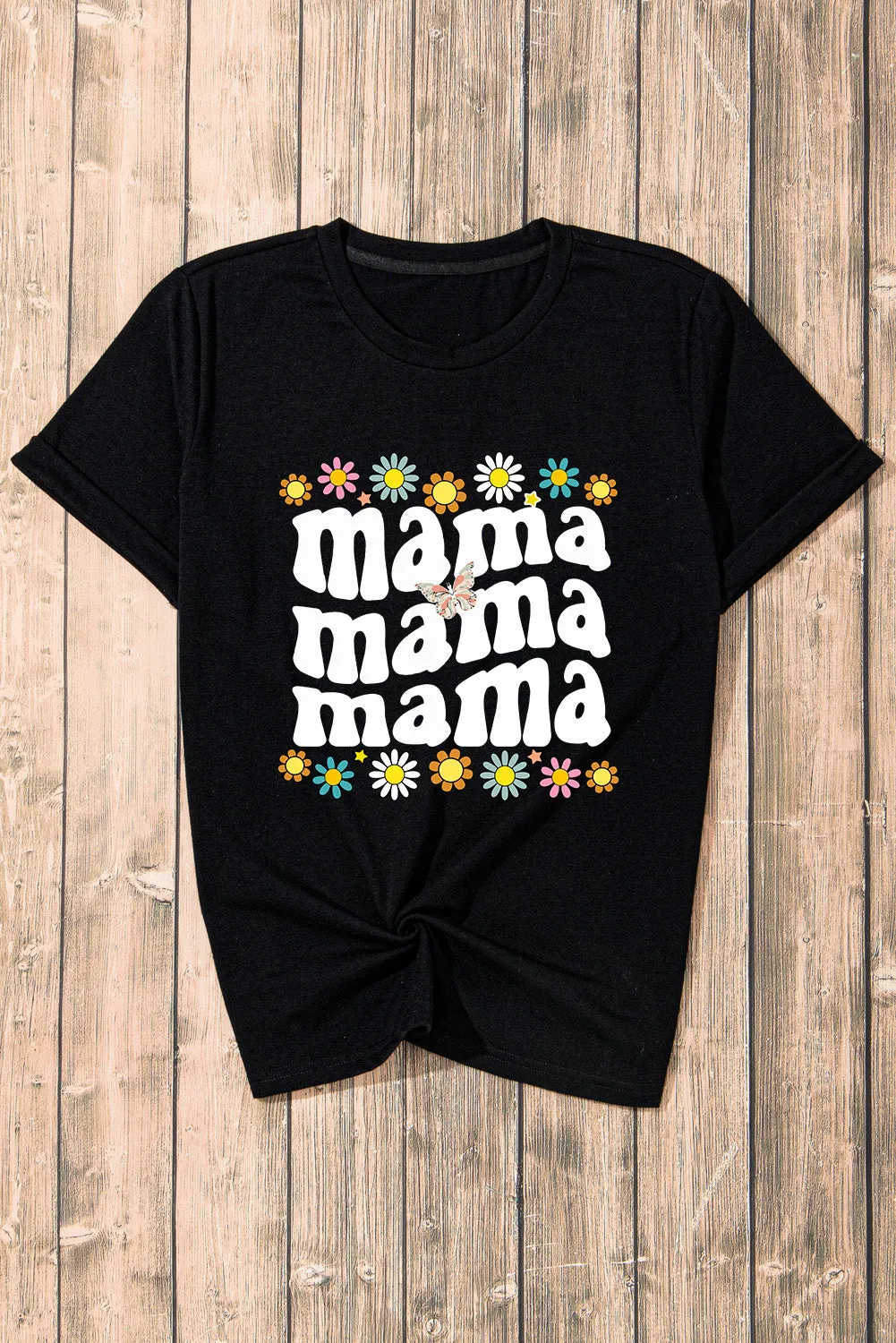 Butterfly Mama Floral Graphic Tee for Stylish Moms