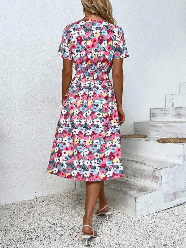 Chic Floral V-Neck Dress for Effortless Summer Style