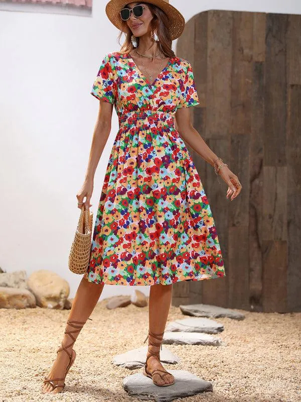 Chic Floral V-Neck Dress for Effortless Summer Style