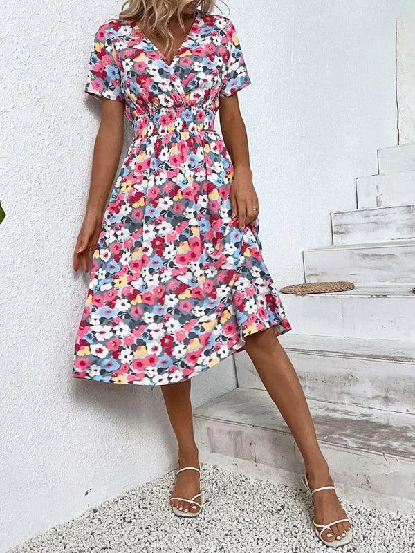 Chic Floral V-Neck Dress for Effortless Summer Style