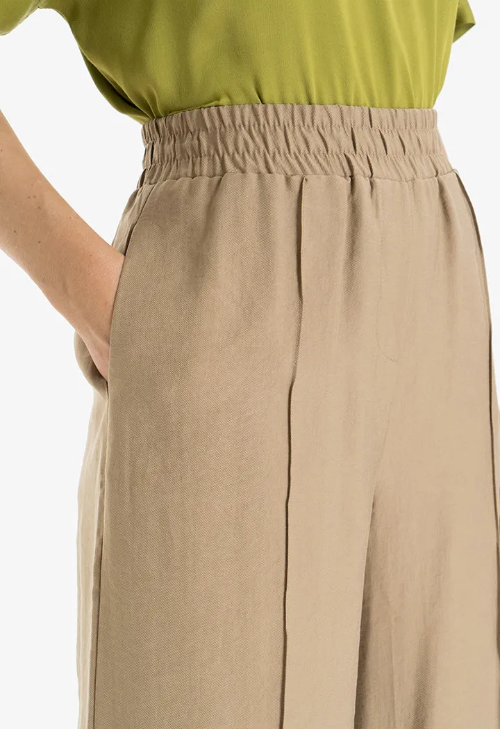 Choice Wide Leg Comfy Trouser Khaki