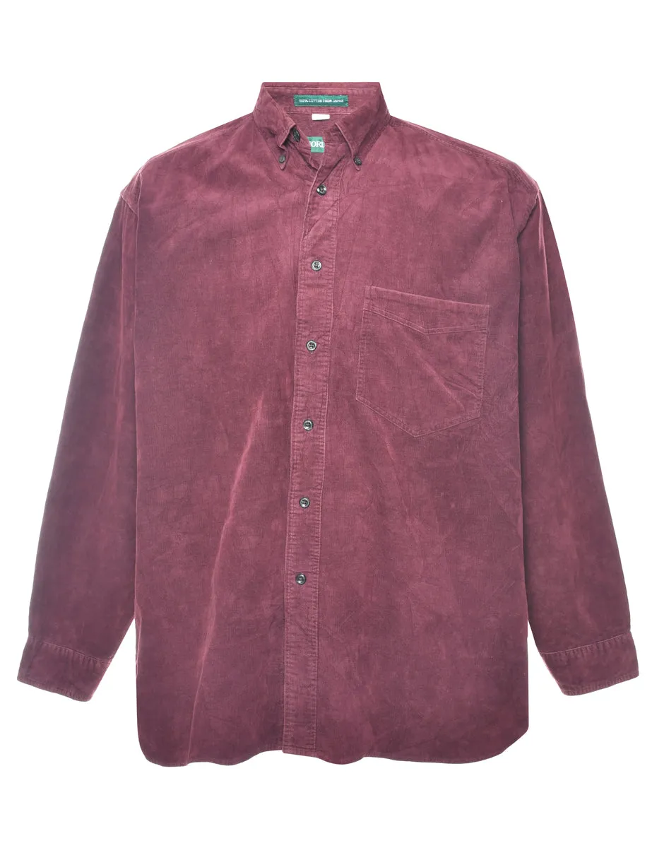 Classic Corduroy Burgundy Shirt - L