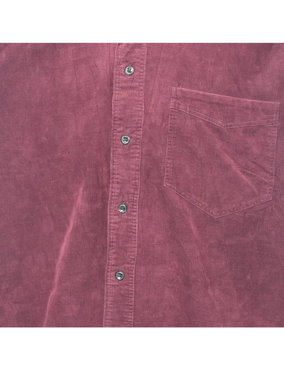 Classic Corduroy Burgundy Shirt - L