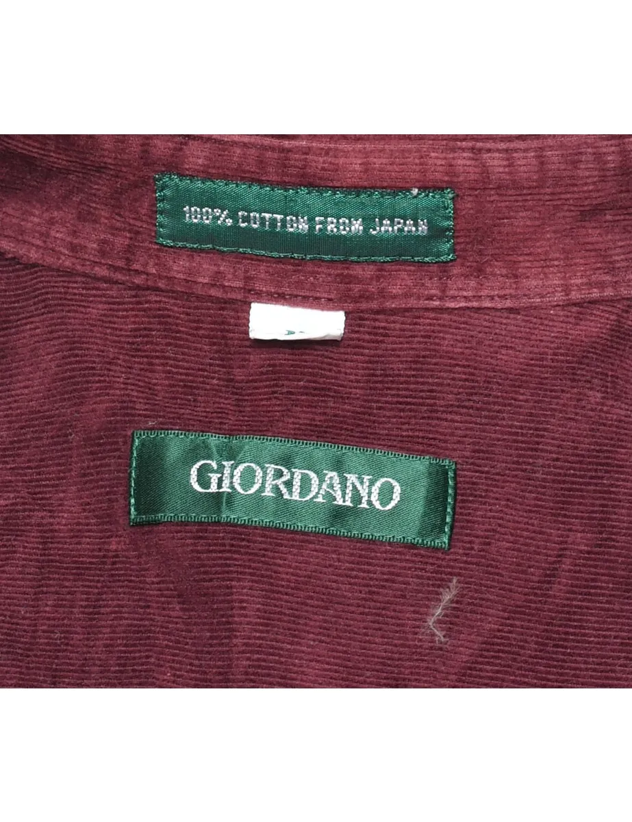 Classic Corduroy Burgundy Shirt - L