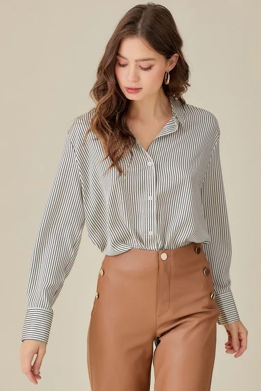 Collar Striped Shirt