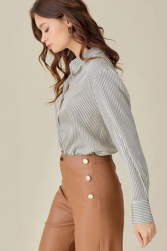 Collar Striped Shirt