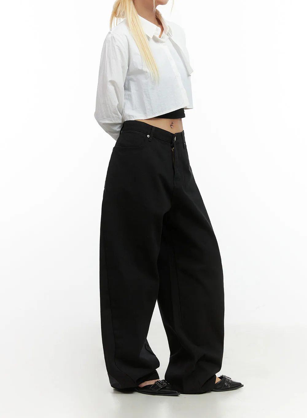 Comfy Cotton Wide-Leg Trousers CO414