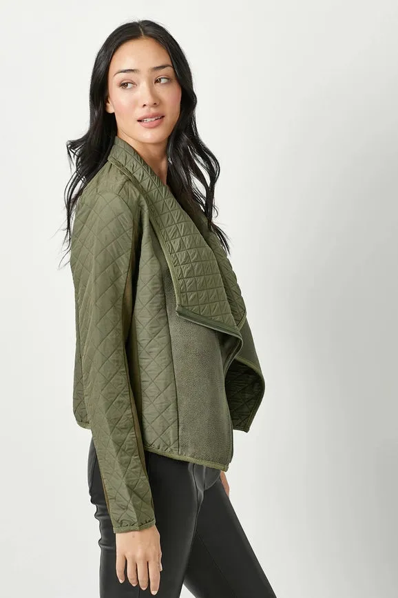 Drape Quilting Jacket Olive