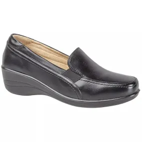 Ladies Slip on Black Twin Gusset Value Trento