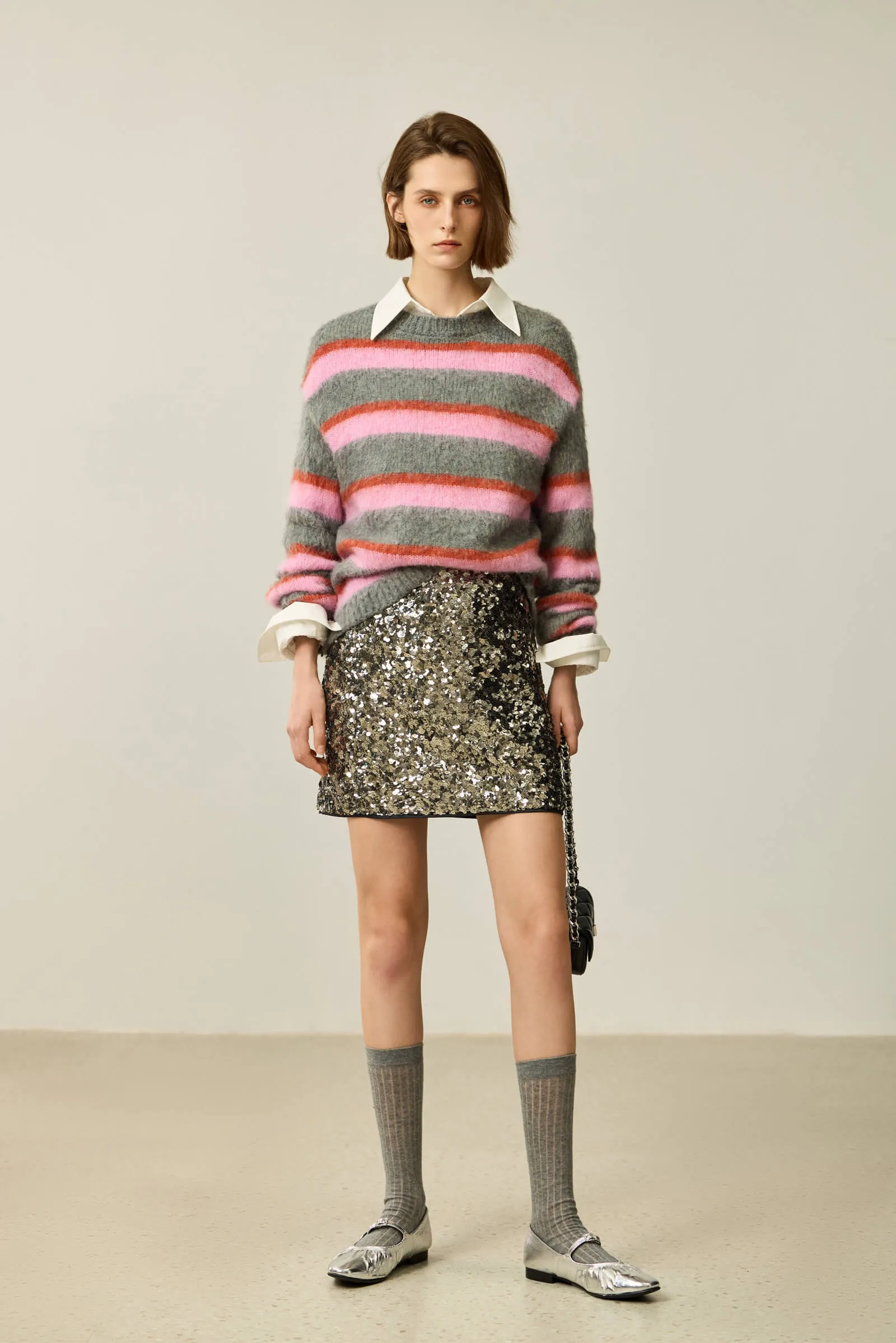 LILY Cozy Color-Block Striped Sweater