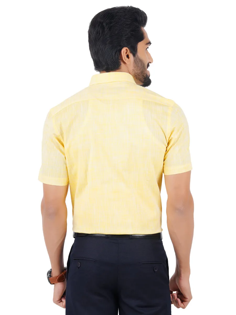 Men 100% Cotton Half Sleeves Shirt Yellow CL2 GT14