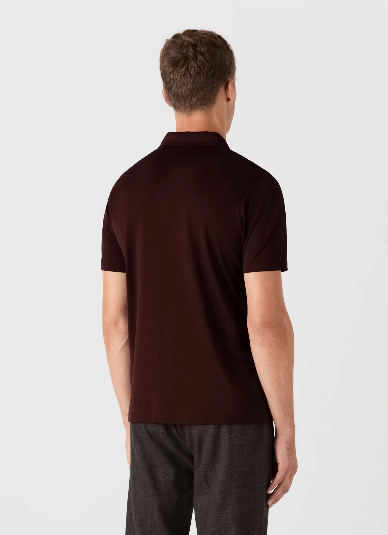 Men's Classic Jersey Polo Shirt in Raisin