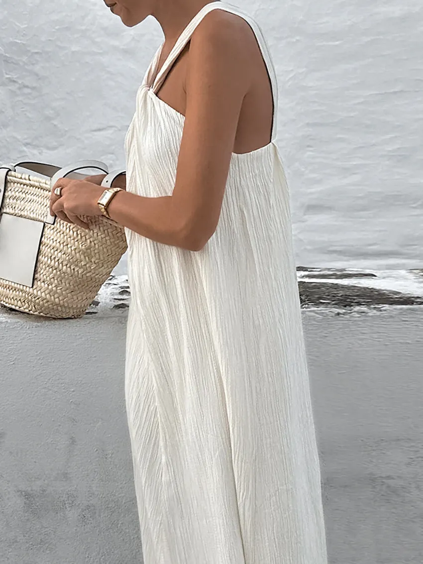 Off-shoulder Slim Long White Dress