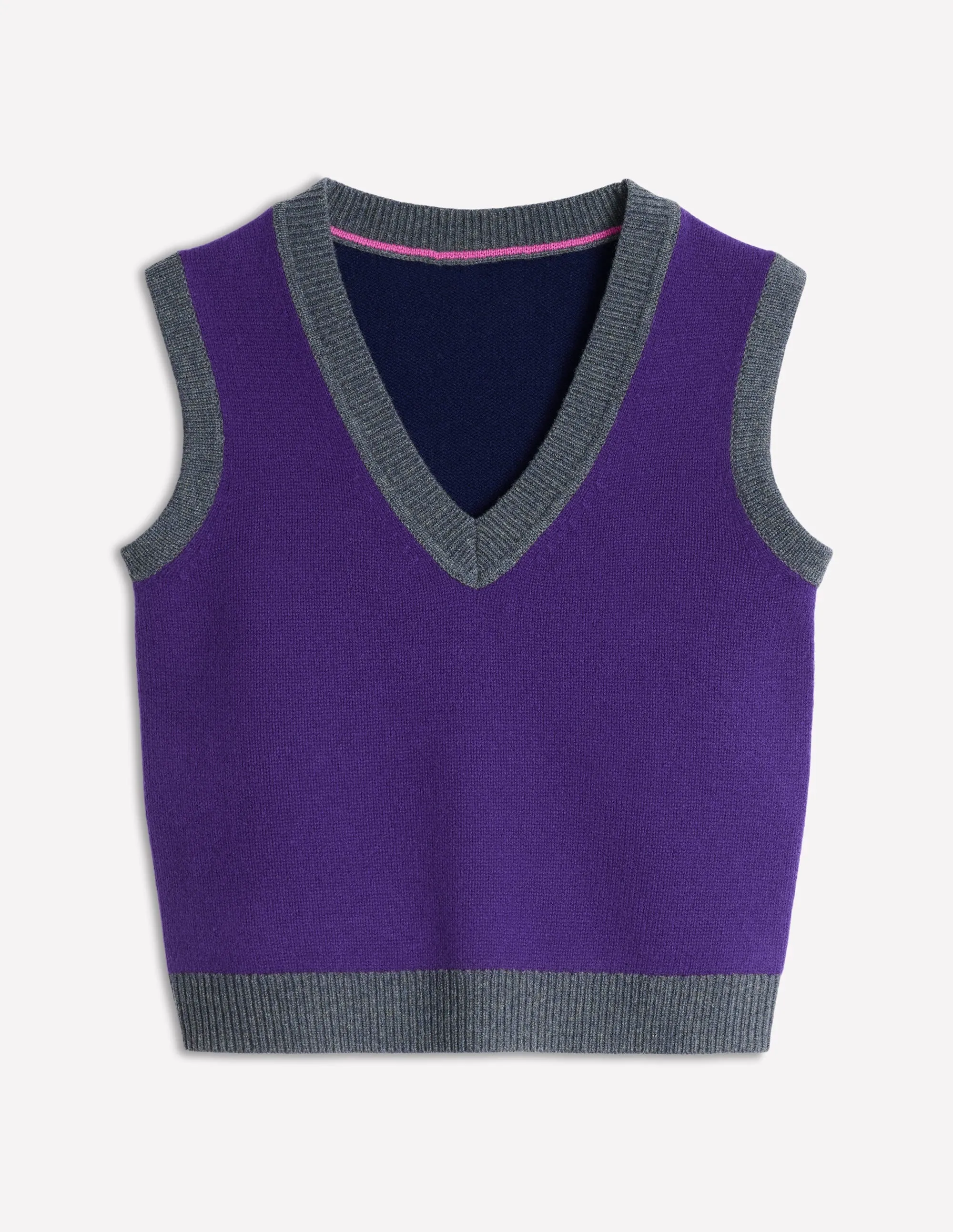 Olivia Merino Tank-Ameythyst Purple, Colourblock