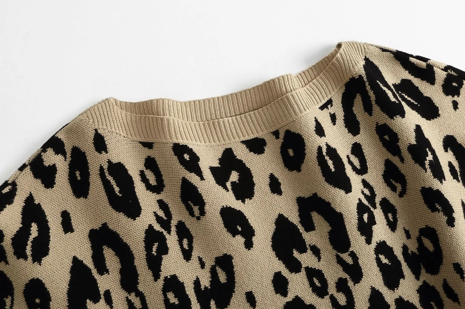 Pre Order:  Leopard Boat Neck Knit Sweater