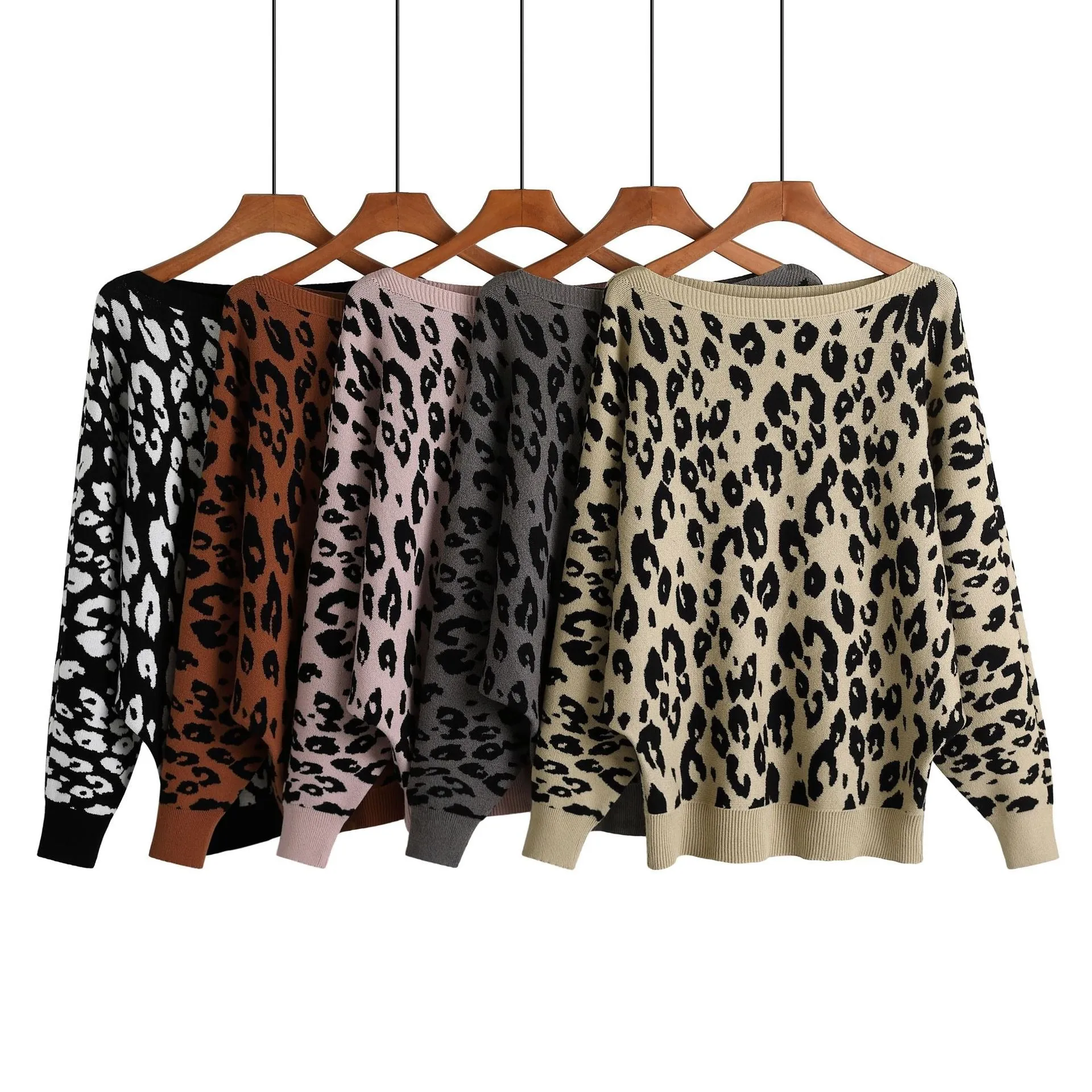 Pre Order:  Leopard Boat Neck Knit Sweater