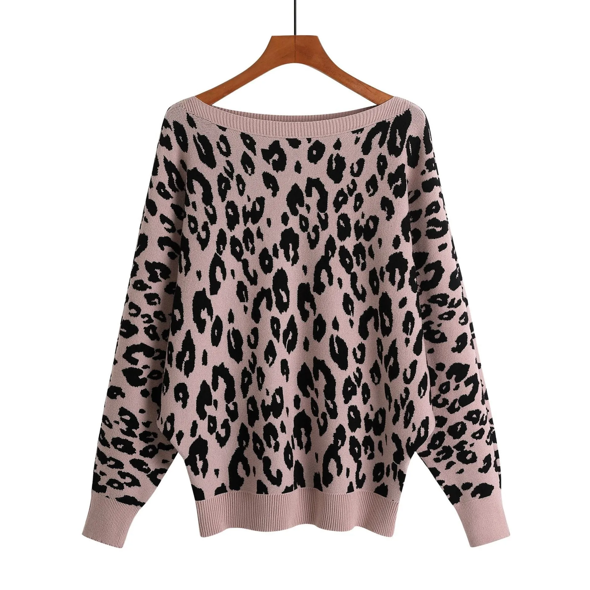 Pre Order:  Leopard Boat Neck Knit Sweater