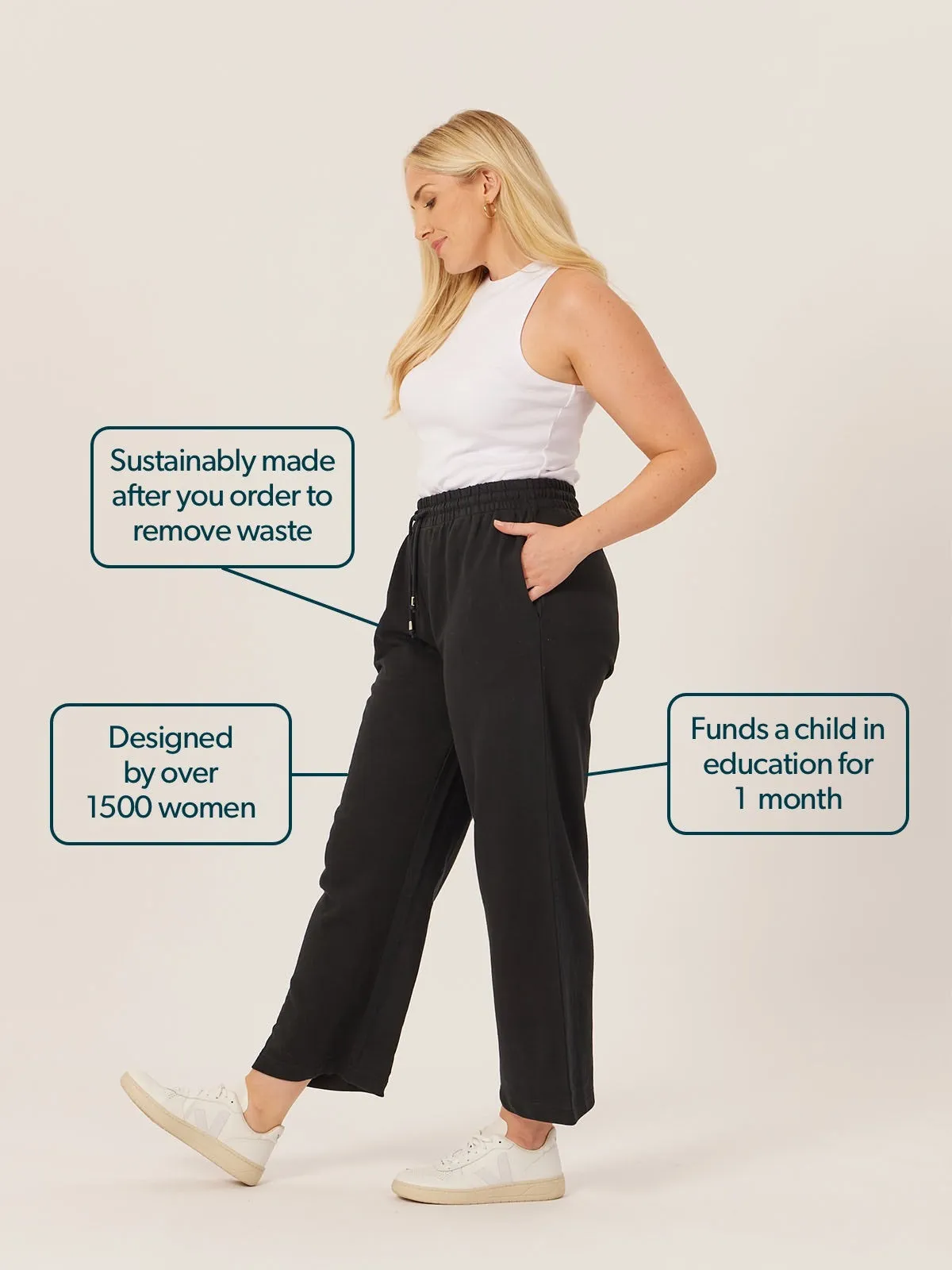 Robyn - Wide Leg Jogger - Black