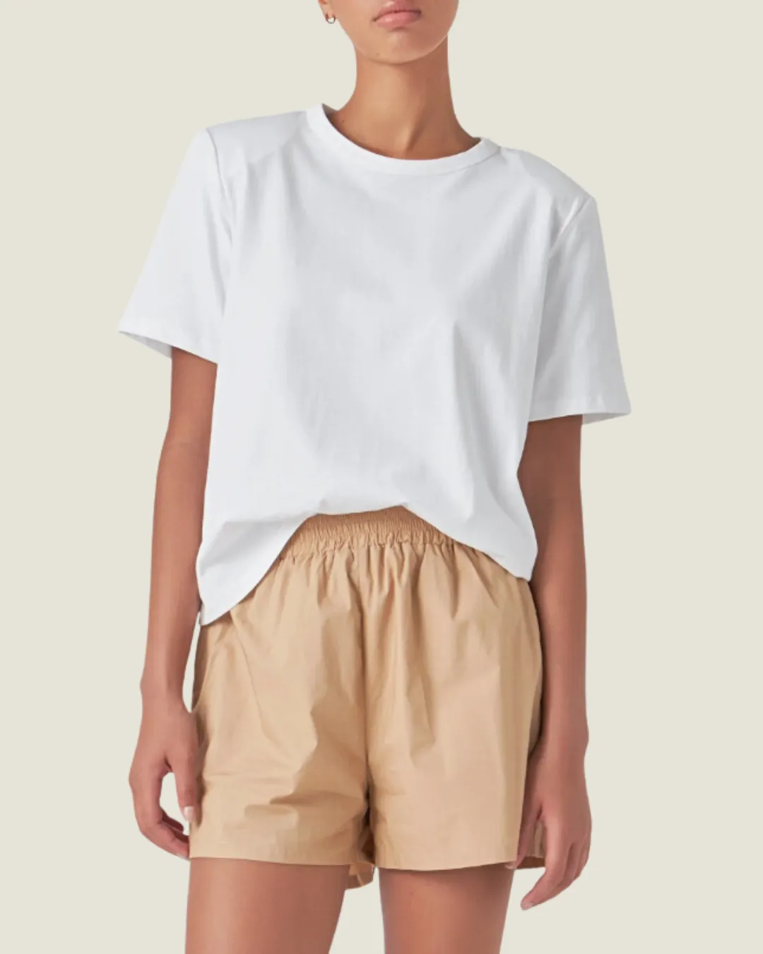 The Perfect White Tee with Shoulder Pads