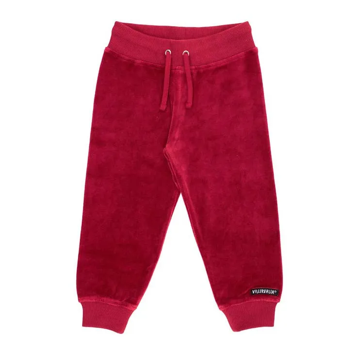 Villervalla Velour Relaxed Sweatpants - Ruby