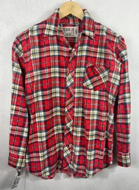 Vintage Retro Red, White and Blue Flannel Size Small