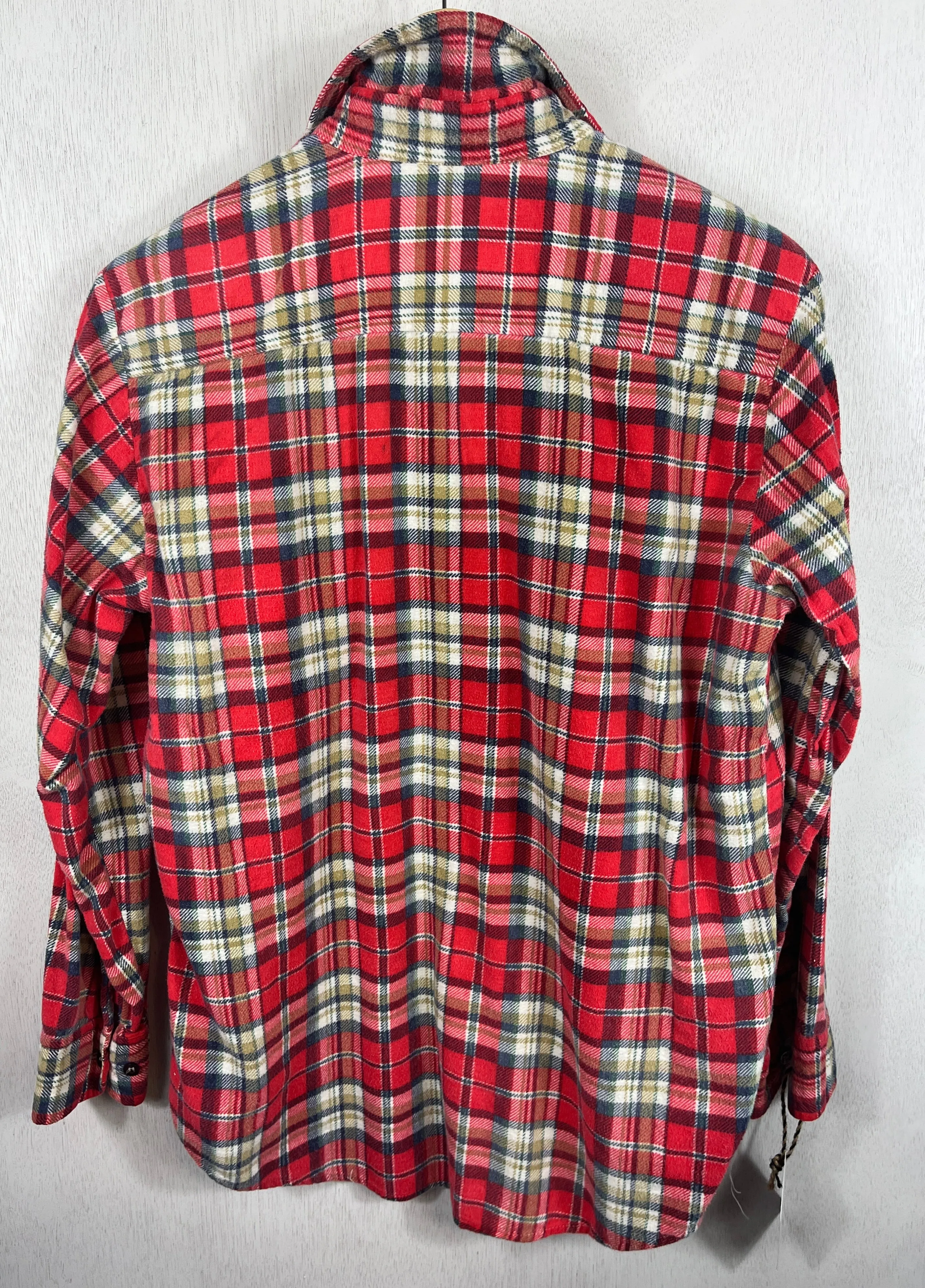 Vintage Retro Red, White and Blue Flannel Size Small